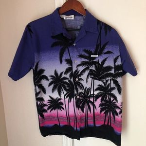 Windswept Mens Hawaiian Shirt Multicolor Short Sleeve Spread Collar Pocket L